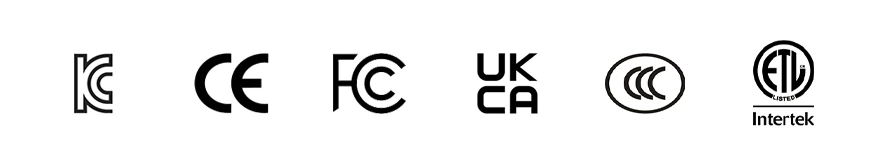 KC、CE、FCC、UKCA、CCC、ETL认证标识